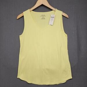 Chicos The Ultimate Tee Tank Top Womens 1 US Medium Yellow 100% Cotton Layering